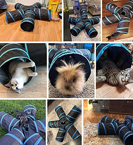Pawaboo Cat Tunnel, Cat Tunnels for Indoor Cats, 5-Way Foldable Cats Tube