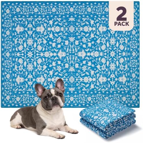Lovewag Reusable Washable Dog Pee Pads, Teal Paradise 36x48, 2 Pack