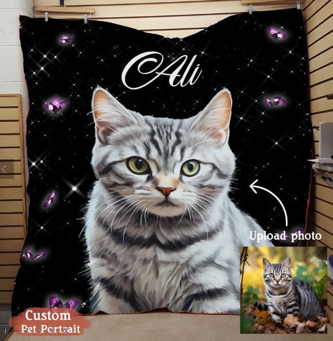 Pamaheart Custom Dog Face Blankets, Personalized Pet Photo Blanket, Fleece Dog Blankets, Customized Photo Throws, Dogs Dad Gifts, Pet Lover Gifts, Memorial Gift /19