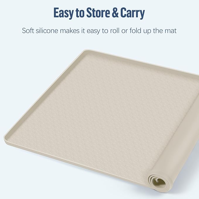 Pee Pad Holder for Dogs 51''x25.6'' Silicone Puppy Pee Pad Tray, Beige | Extra Large Dog Potty Tray Leak-Proof, High Edge, No Spill Training Pads for Floor Protection, No Pee Pads