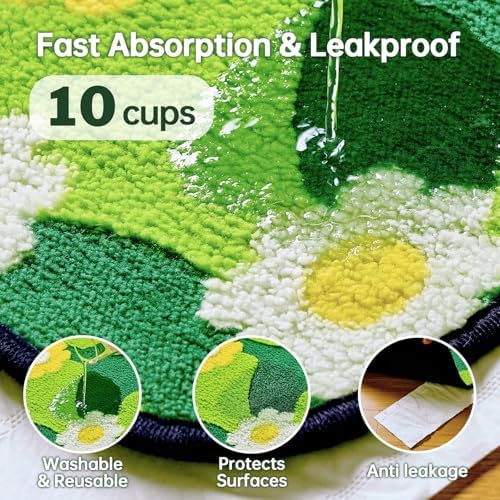 Qeils Reusable Puppy Pads for Small Dogs, Washable Pee Pads with Non-Slip , Absorbent Leakproof Mat for Crates, Playpens, Pet Beds & Whelping, Indoor Potty Training Grass Green, 23"x36", 2 Pack