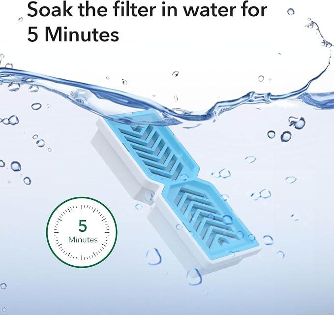 PEKTACO Replacement Water Fountain Filters, Fits 412/418, 3.2L & 7L, 3 Pack | Includes pre-filter sponges, helps trap hair and debris, supports cleaner water flow and routine fountain maintenance