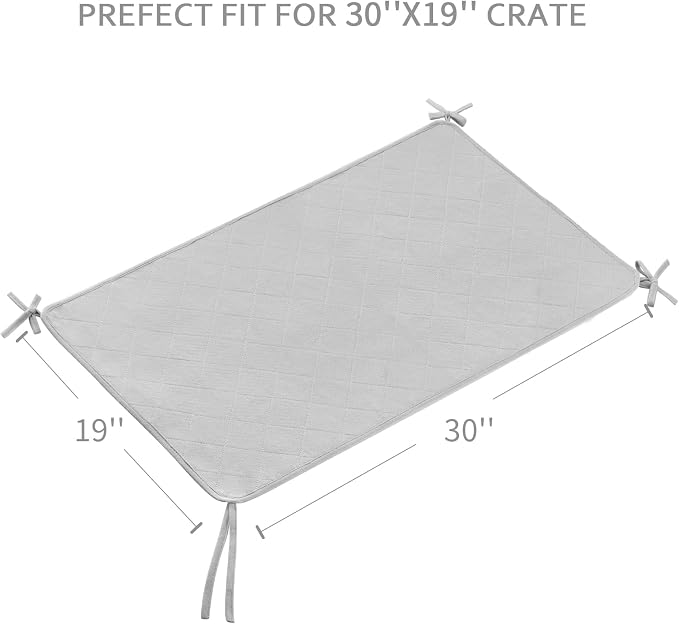 Waterproof Dog Crate Mat with Rope 2 Pack (30’’X19’’) | Washable Pee Pads for Dogs, Non-Slip Training Pads for Dogs, Fits 30 Inch Dog Crate
