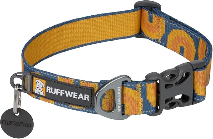 Ruffwear, Crag Dog Collar, Stylish Adventure Collar with Premium Reflective Design, Quick Release Buckle, Lightweight All-Day Comfort, Canyon Oxbow, 20"-26"