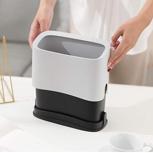 Cat Litter Scoop Holder, Mini Trash Can with Lid, Litter Scooper Caddy, White