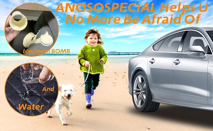 ANOSOSPECIAL Dog Car Seat Cover for Back Seat, Waterproof X Large Rear Seat Protector for Pet Auto SUV Truck (XL, Black)