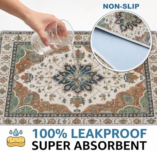 Washable Guinea Pig Pee Pads,Absorbent Reusable Guinea Pig Cage Liners,Waterproof,Leak-Proof & Non-Slip Potty Pads for Small Animals Rabbit Hamster Rat.(Dark Teal Floral,24"x48")