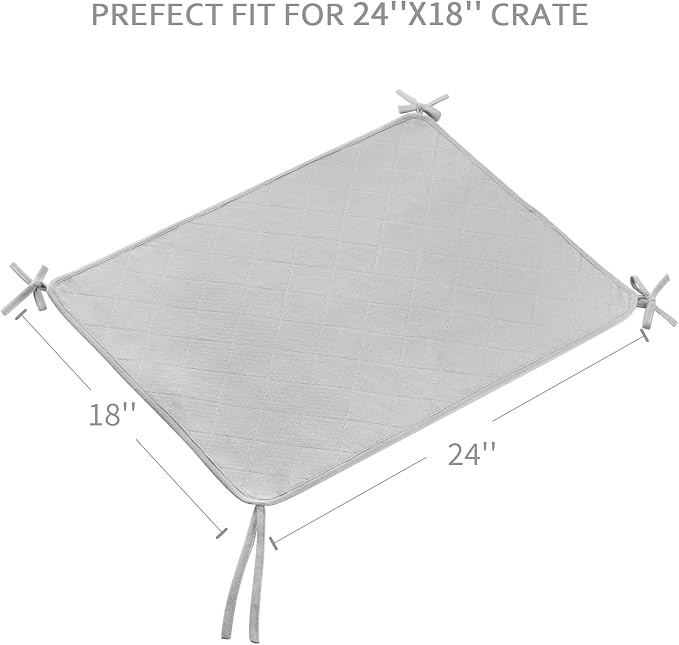 Waterproof Dog Crate Mat with Rope 2 Pack (24’’X18’’) | Washable Pee Pads for Dogs, Non-Slip Training Pads for Dogs, Fits 24 Inch Dog Crate