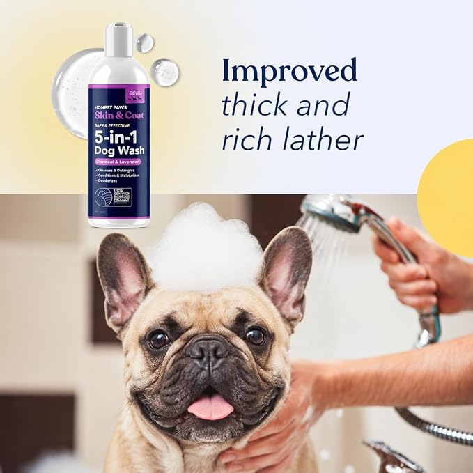 Oatmeal Lavender Dog Shampoo and Conditioner, Itchy Skin Relief, Allergies | Oatmeal Shampoo for Dogs, Anti-Itch Pet Shampoo for Dogs, for Allergies and Itching, Sensitive Skin, Smelly Dogs