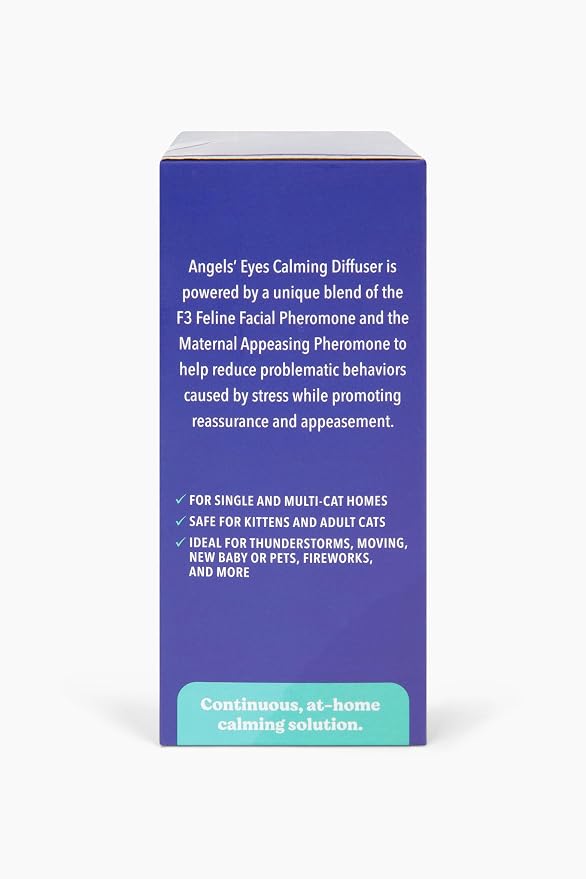 ANGELS' EYES Advanced Pheromone Calming Diffuser Starter Kit for Cats, 30-Day Kit + Refill | Starter Kit, Plug-in Diffuser + Refill, Reduces Hiding, Scratching, Stress & Spraying, Multi-Cat Homes