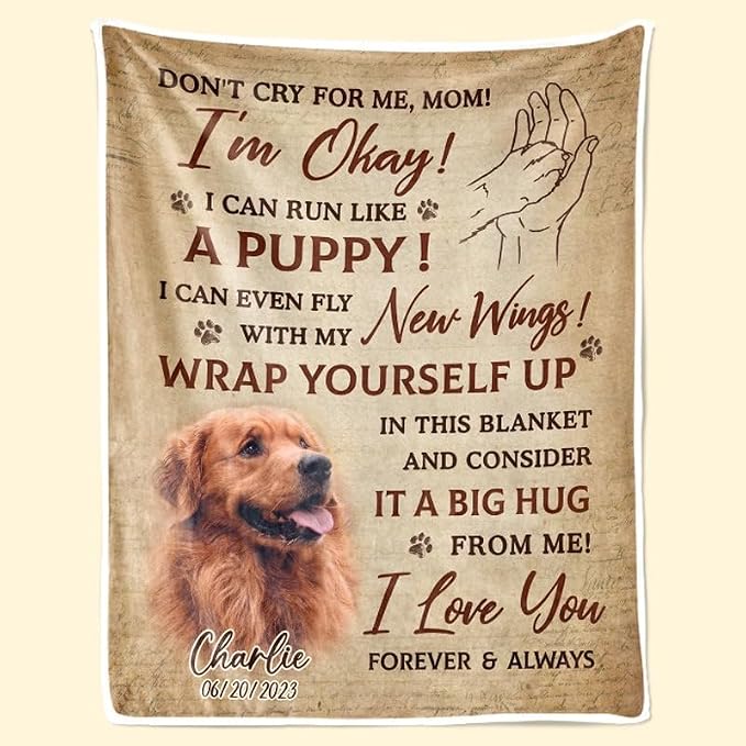 Pamaheart Custom Dog Face Blankets, Personalized Pet Photo Blanket, Fleece Dog Blankets, Customized Photo Throws, Dogs Dad Gifts, Pet Lover Gifts, Memorial Gift /22