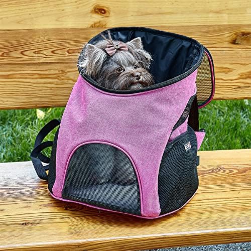 Dogline Front and Backpack for Dogs/Cats - Two Sizes - Airline Approved - Small, Pink