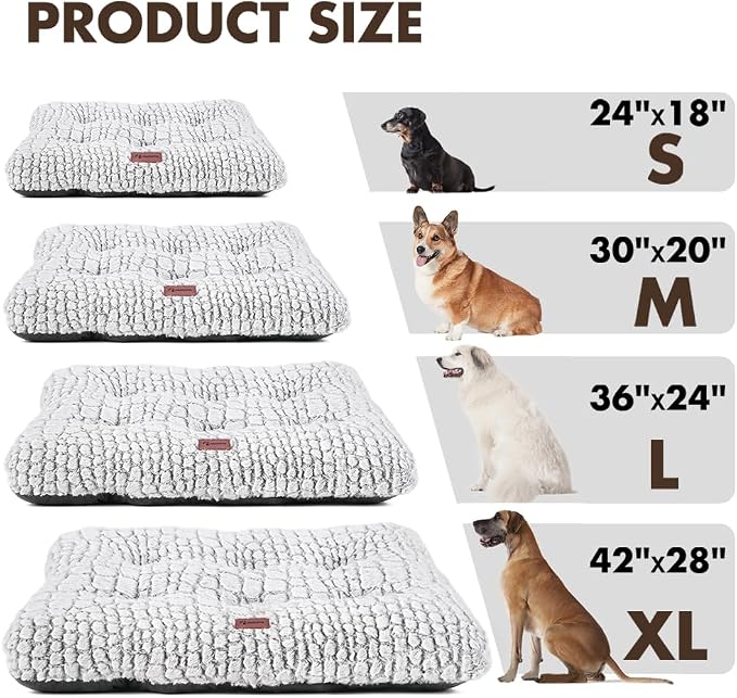 Dog Bed Crate Pad - Soft Fluffy Pet Cushion Mat for Small Dogs, Anti-Slip Comfy Kennel Pad for Puppy Crates