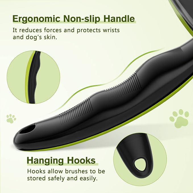 Pecute Skin Friendly Self-Cleaning Slicker Brush for Dog & Cat Shedding | 1 click clean, Lightweight, Undercoat hair removal, For short/long/double/white coats