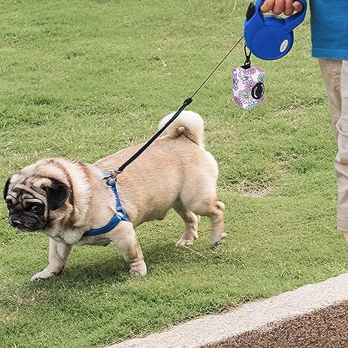 Petmolico Dog Poop Bag Holder Dispenser 2 Pack, Colorful Daisy