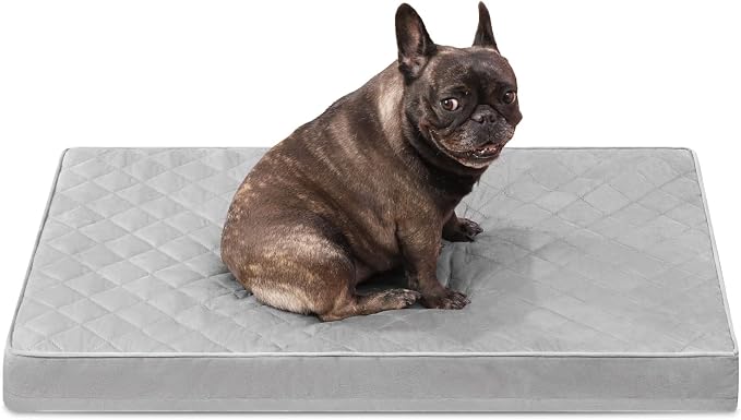 NUPIDA Orthopedic Dog Beds for Medium Dogs Waterproof Dog Bed for Crate, with Removable Washable Cover and Non-Slip Bottom, 29x18 Inch, Light Gray