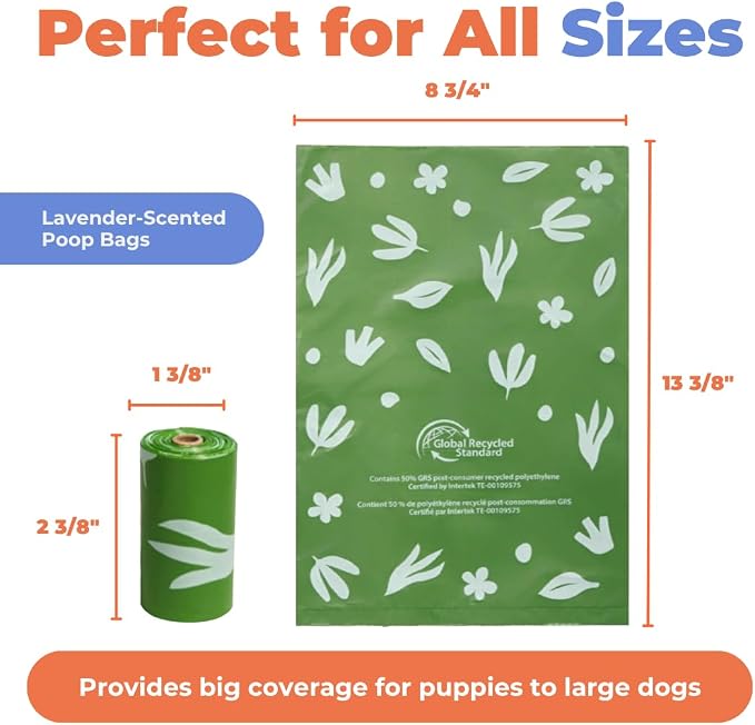 Best Pet Supplies Dog Poop Bags for Waste Refuse Cleanup, Doggy Roll Replacements for Outdoor Puppy Walking and Travel, Leak Proof and Tear Resistant, Thick Plastic - Green (Scented), 150 Bags