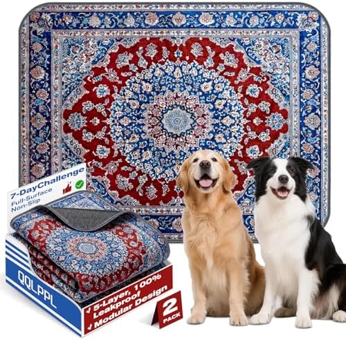 Washable Reusable Dog Pee Pads for Cats 2 Pack Waterproof Non-Slip