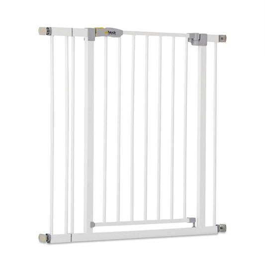 hauck Open N Stop Pressure Fit Baby & Pet Safety Gate w/ 3.5" Extension, Accommodates 33 to 35" Wide Home Doorway, Stairway, or Hallway, White