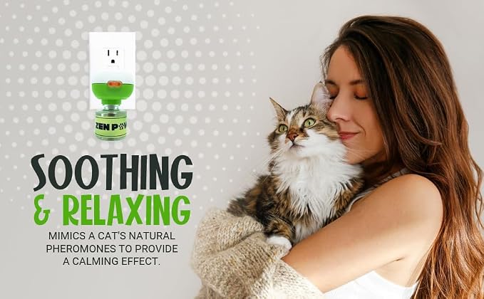 Allinall Cat Calming Pheromone Diffuser, 60 Day Starter Kit - Reassures Cats During Car Travel, Veterinary Visits & Helps Control Unwanted Behaviours Like Urine Spraying, Scratching
