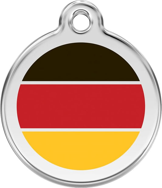 Red Dingo Personalized German Flag Pet ID Dog Tag (Small)