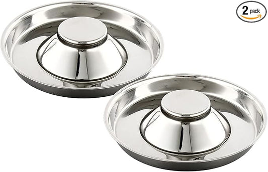 Stainless Steel Pet Bowl for Puppy and Cat, Dog Food and Water Feeding Bowl, Puppies and Kittens Weaning Bowls, Multiple Dogs and Cats Eat and Drink Together (2PC, M)