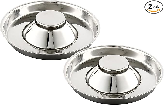 Stainless Steel Pet Bowl for Puppy and Cat, Dog Food and Water Feeding Bowl, Puppies and Kittens Weaning Bowls, Multiple Dogs and Cats Eat and Drink Together (2PC, S)