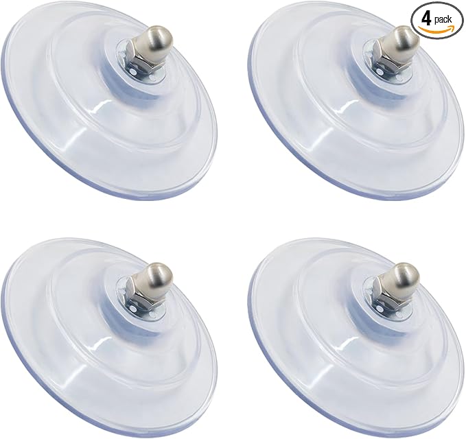 4 Pack Suction Cup Replacement with Screws, 85mm Clear | For Foldable & Cordless Cat Window Perch, Strong Adhesive