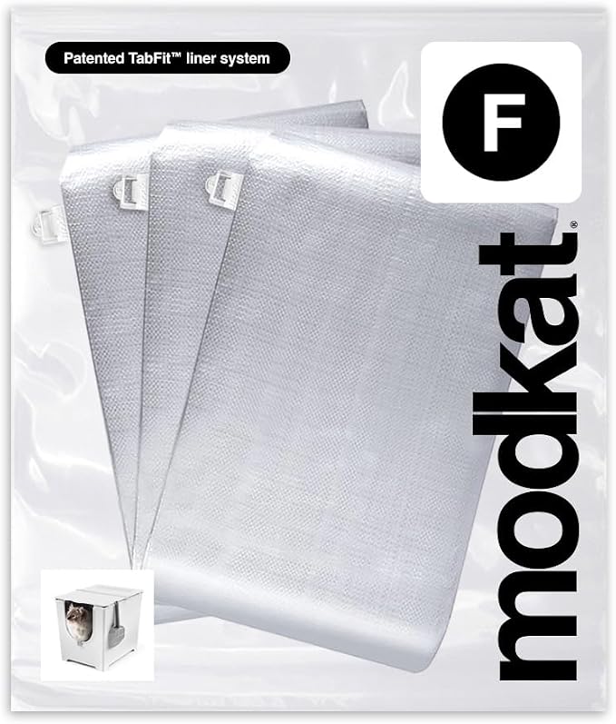 Modkat Cat Litter Box Liners (3-Pack) - Liner Type F -Durable, Tear & Leak Resistant, Secure Fit, Easy to Clean, Unscented