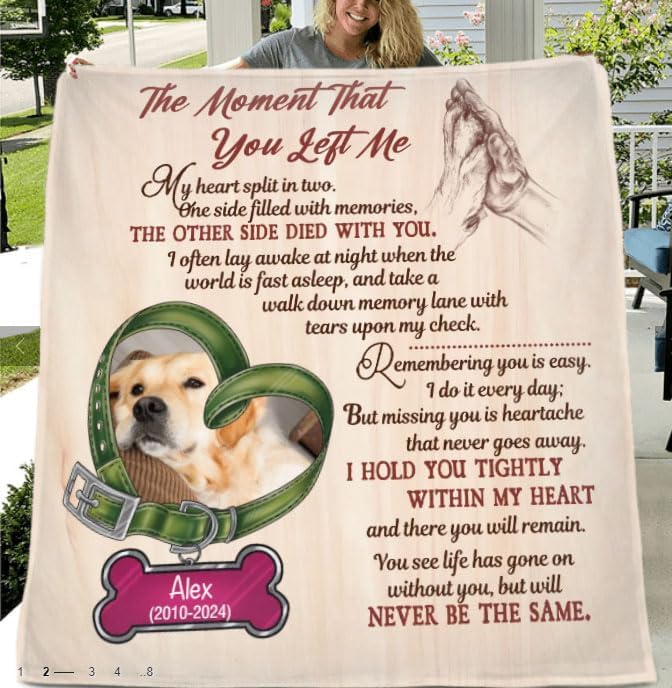 Pamaheart Custom Dog Face Blankets, Personalized Pet Photo Blanket, Fleece Dog Blankets, Customized Photo Throws, Dogs Dad Gifts, Pet Lover Gifts, Memorial Gift /21