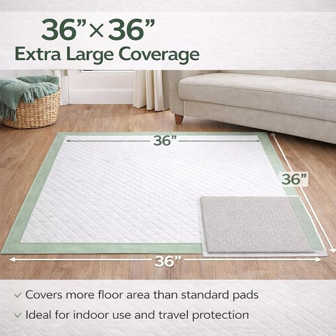 Gimars XXXXL 36"x36" Thicken Heavy Absorbency Dog Pee Pads Extra Large- Jumbo Disposable Polymer Quick Dry No Leaking Pee Pads for Dogs, Cats, Rabbits Pets 100 Counts
