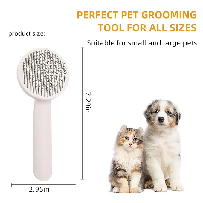 Self-Cleaning Slicker Brush, Dog Cat Bunny Pet Grooming Shedding Brush, Easy to Remove Loose Undercoat, Pet Massaging Tool Suitable for Pets with Long or Short Hair (Blue)