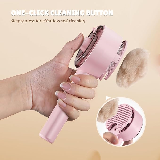 Cat Steam Brush for Indoor Cats, Spray Cat Deshedding Brush for Grooming | Self Cleaning Steam Pet Brushes with Spray, Helps Remove Loose Hair & Undercoat, Grooming Tool for Long & Short Hair Cats