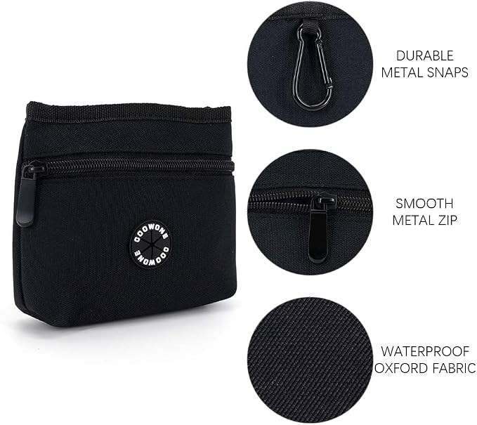 Dog Treat Pouch with Pet Training Clicker, Detachable Dog Puppy Training Treat Bag, 900D Oxford Cloth Magnetic Closure Small Dog Poop Bag Holder for Travel or Outdoor Use