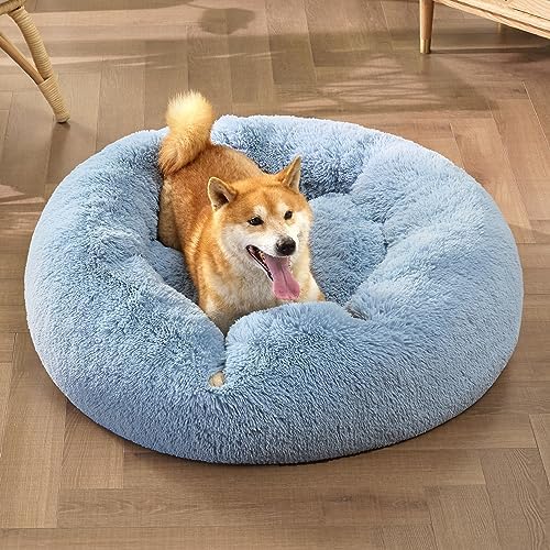Bedsure Calming Dog Bed Medium Size Dog Donut Washable Pet Bed,30ins