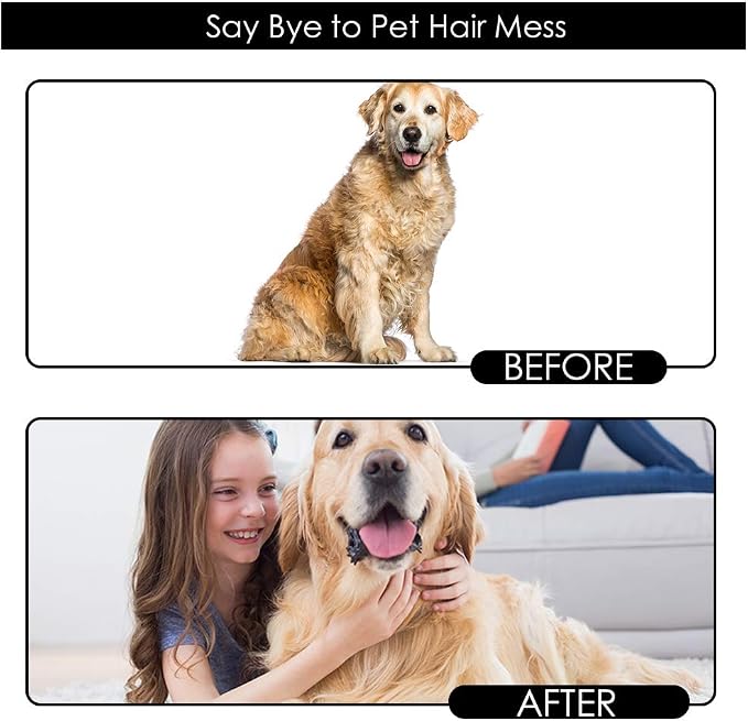 Pet Hair Removal Glove with 255 Silicone Tips for Dogs & Cats, 1 Pair Black | 2-in-1 Deshedding & Massage Mitt, 5-Finger Flexible Design, for Bathing & Grooming, Safe for Long/Short/Curly Hair Pets