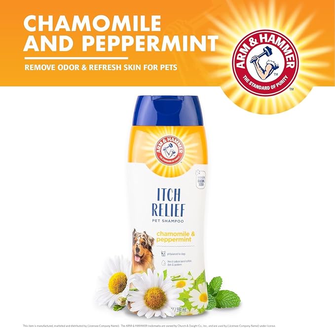 Arm & Hammer Itch Relief Dog Shampoo, Chamomile & Peppermint, 20 Oz, 2-Pk | pH-balanced formula, chamomile and peppermint, free of sulfates and parabens, soothes dry and itchy skin daily