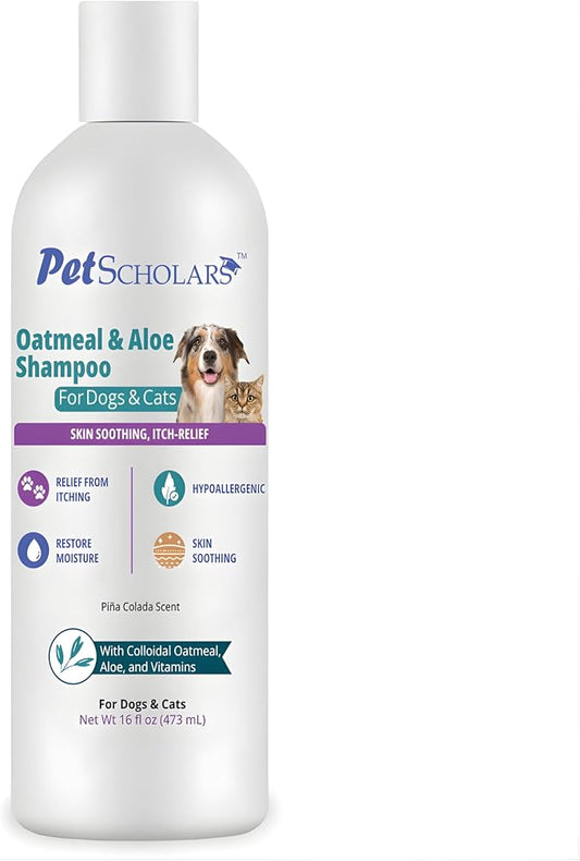 Oatmeal & Aloe Itch Relief Shampoo for Dogs & Cats (16 fl oz) | Anti Itch Shgampoo for Dogs & Cats