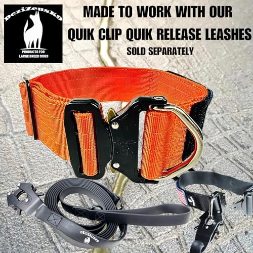 2" Wide Tactical Dog Collar Quick Release Metal Buckle D-Ring M-L-XL Dogs