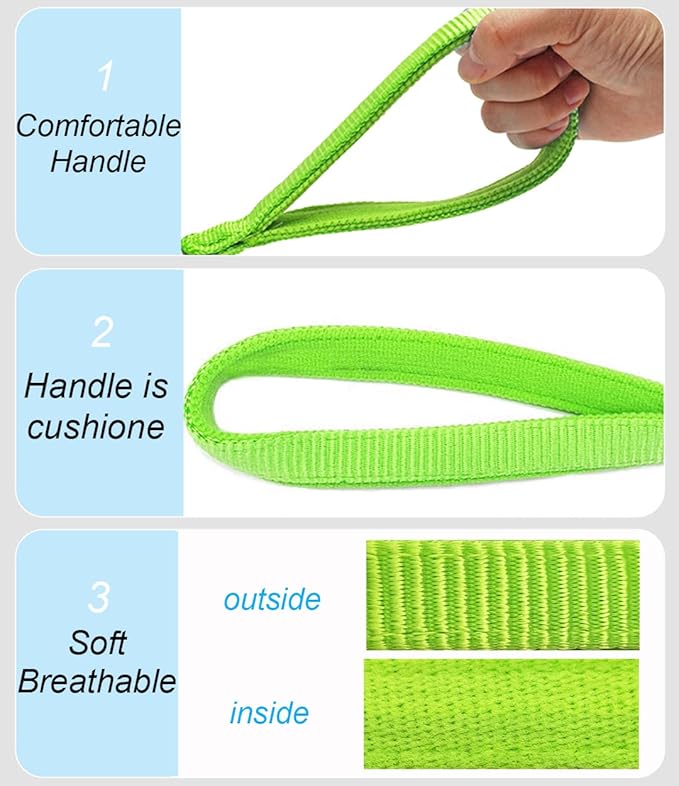 2/3/4/6/10 Foot Reflective Dog Leash Strong Nylon Rope Braided Heavy Duty for Large and Medium Small Dogs Walking Training Leads (Green, 6ft * 3/4")