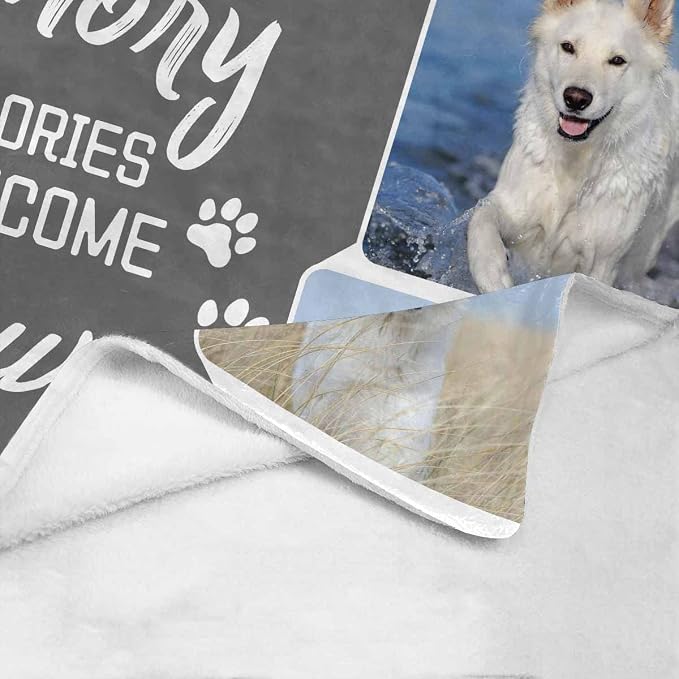 Artsadd Personalized Blanket with Picture in Memory of Dog Cat Custom Photo Blanket Memorial Pet Loss Sympathy Gift