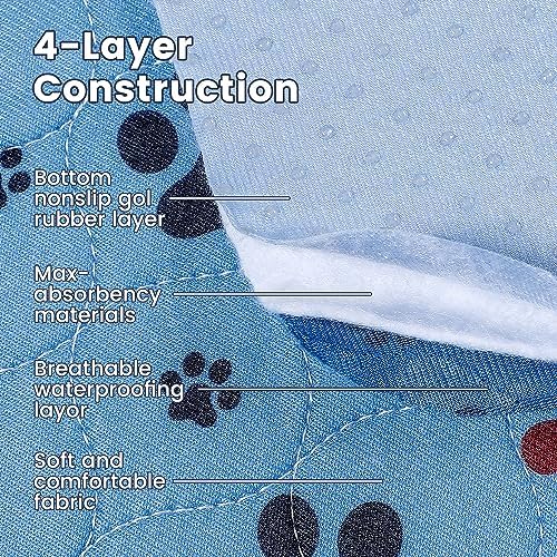 Washable Pee Pads for Dogs,2 Pack Extra Large 72"x72" Super Absorbent Reusable Puppy Pads,Non-Slip 100% Waterproof Dog Pee Pads,Pet Training Pads for Couch, Crate,Potty Training,Floor