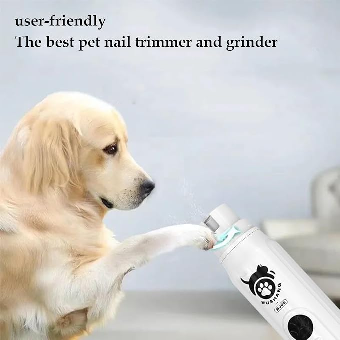 Dog Nail Trimmer, Cat Nail Clippers, Nail File, Fast, Silent, No Fright, Electric Nail Grinder (Black)
