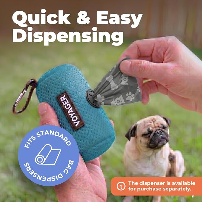 Best Pet Supplies Dog Poop Bags for Waste Refuse Cleanup, Doggy Roll Replacements for Outdoor Puppy Walking and Travel, Leak Proof and Tear Resistant, Thick Plastic - Gray, 150 Bags