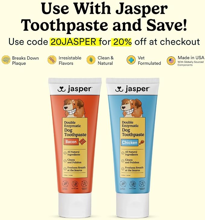 Jasper Microbrush Vet Approved Cat Toothbrush, Soft-Bristled Toothbrush Kit for Felines & Small Dogs, Non-Slip Handle, Tooth Brush Heads, Use with Cat Toothpaste, 4-Pack Blue
