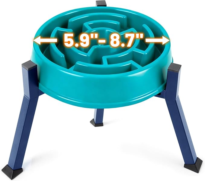LOOBANI Elevated Dog Bowl Stand Adjustable 5.9"-8.7" Width for Seniors Dogs | for Senior & Arthritic Dogs, Reduces Neck Strain, Non-Slip Rubber Feet, Rust-Proof Stand, Easy Clean