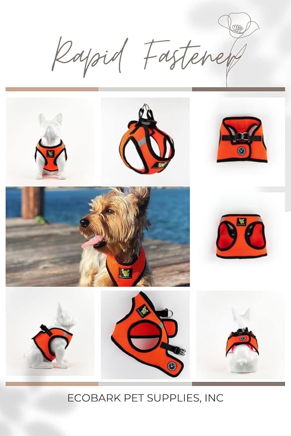 EcoBark Step in Dog Harness Reflective Soft Ultra Padded Mesh Dog Harnesses for XXS, XS, Small, and Medium Dogs Eco-Friendly Comfort Secure Halter No Pull Adjustable Pet Vest