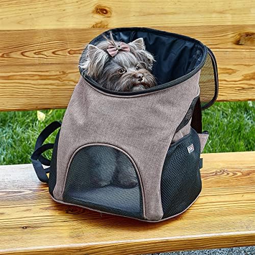 Dogline Front and Backpack for Dogs/Cats - Two Sizes - Airline Approved - Small, Beige