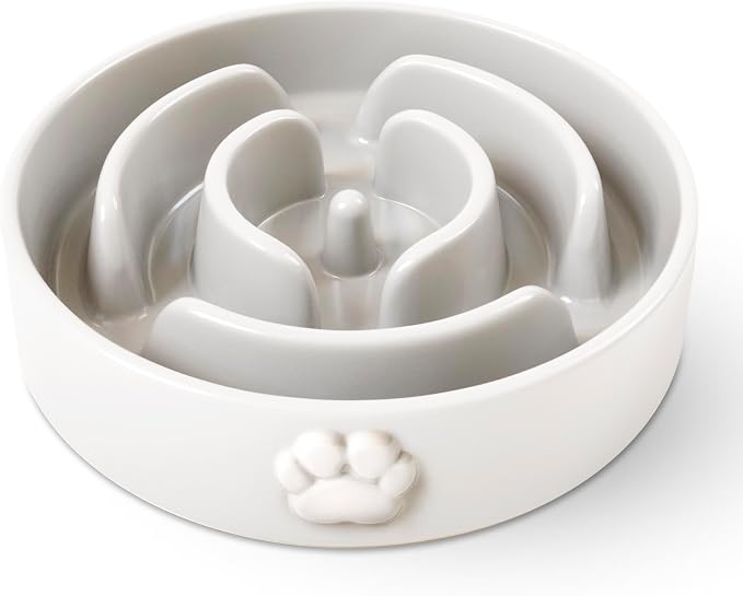 Slow Feeder Dog Bowls – Dog Bowl Slow Feeder – Microwaveable Dog Slow Feeder for All Breeds – Lead and BPA-Free Ceramic Pet Bowl – Pet Feeder for Fast Eaters