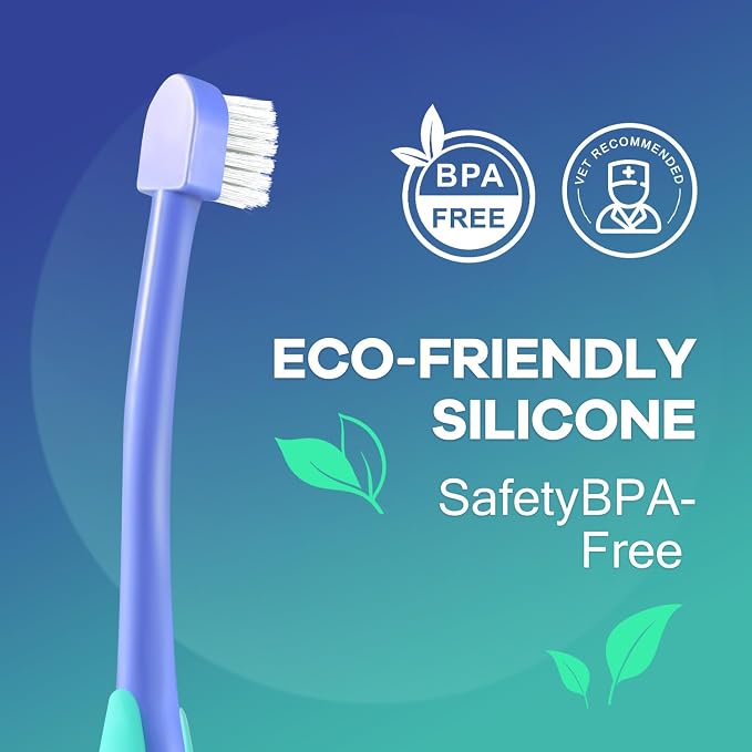 Deep-Clean Pet Toothbrush for Cats & Small Dogs, 20° Grip | Medium-Soft Care. Better Plaque Lift. Hygienic Standing Base. Secure 20° Grip. Daily Brushing Comfort.